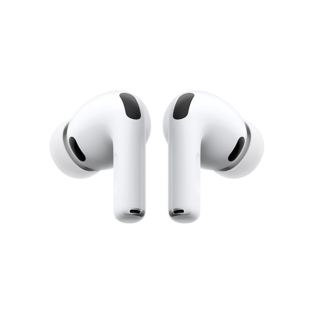 Apple AirPods Pro 3 mostrados completos sobre fondo blanco
