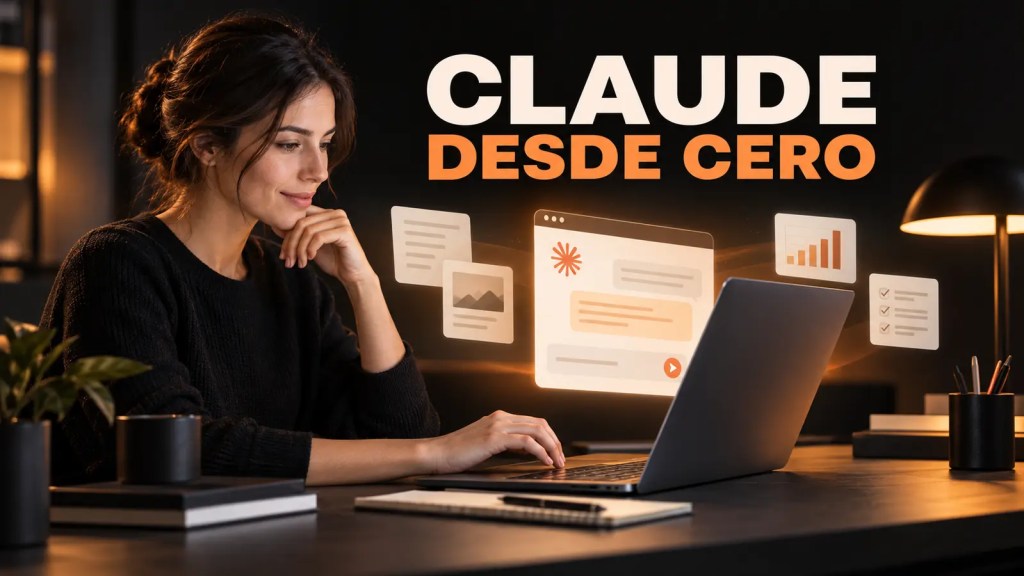 Persona aprendiendo a utilizar Claude desde cero en un ordenador portátil.