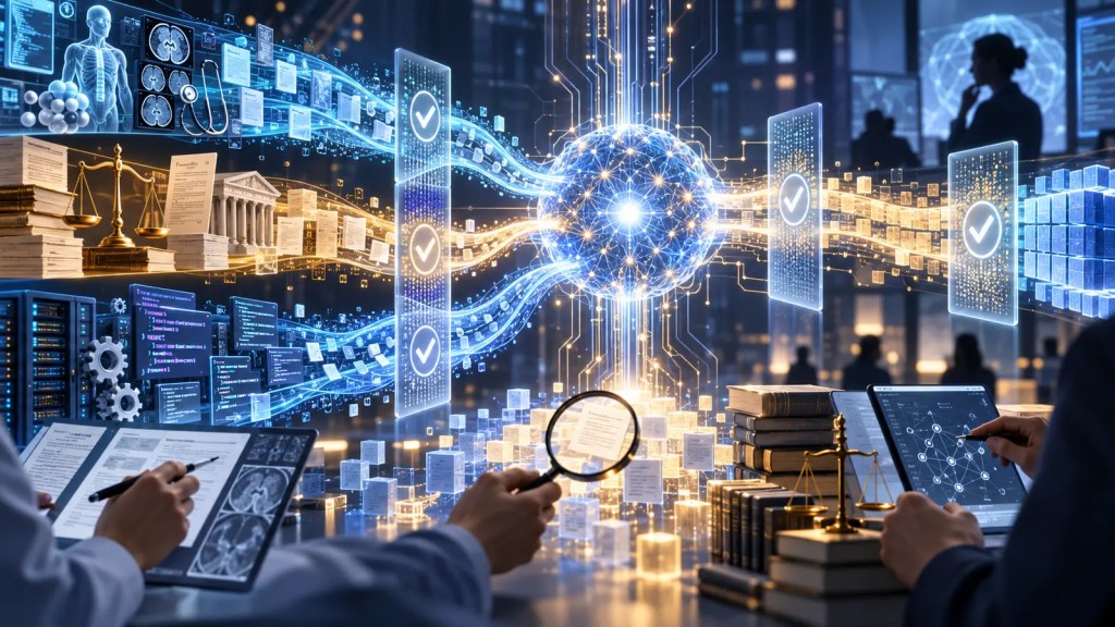 Flujos de datos especializados atraviesan controles de calidad humanos antes de alimentar un sistema de inteligencia artificial